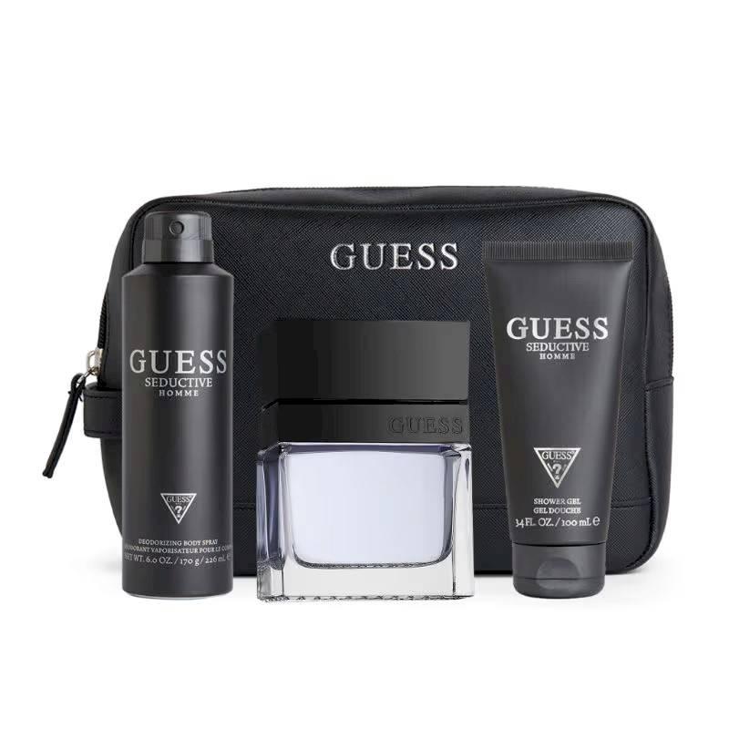 Guess - Coffret Pour Homme - Gift Set for Men - (Eau De Toilette + Shower Gel + Body Spray + Pouch)