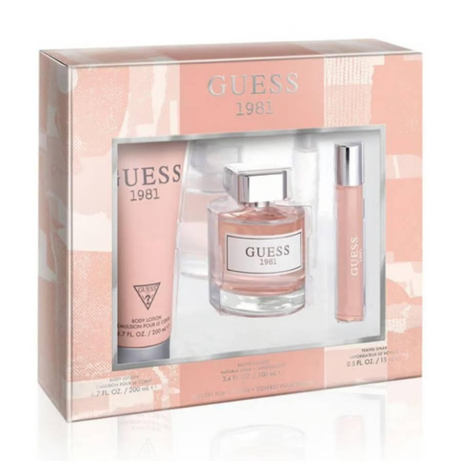 Guess 1981 - Gift Set - Eau De Toilette - Natural Spray + Body Lotion + Travel Spray