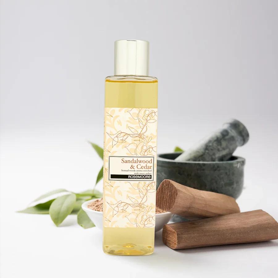 ROSEMOORE - SANDALWOOD & CEDAR - SCENTED REED DIFFUSER REFILL OIL