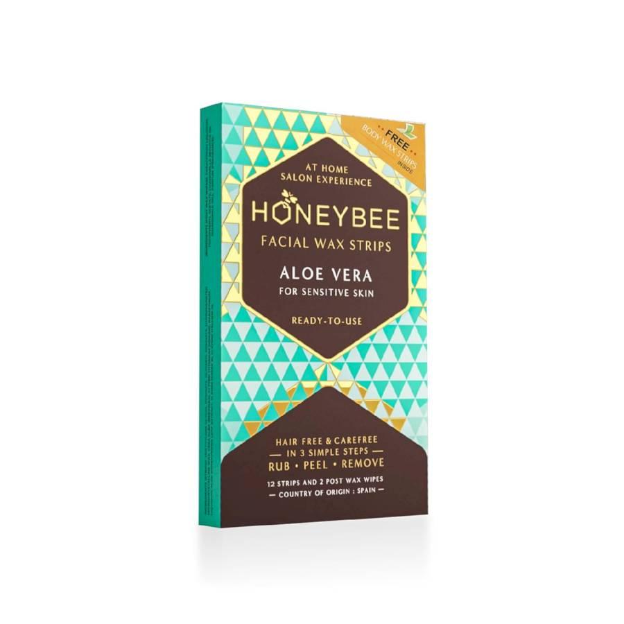 HONEYBEE - WAX STRIPS - FACIAL - ALOE VERA FOR SENSITIVE SKIN - READY - TO - USE