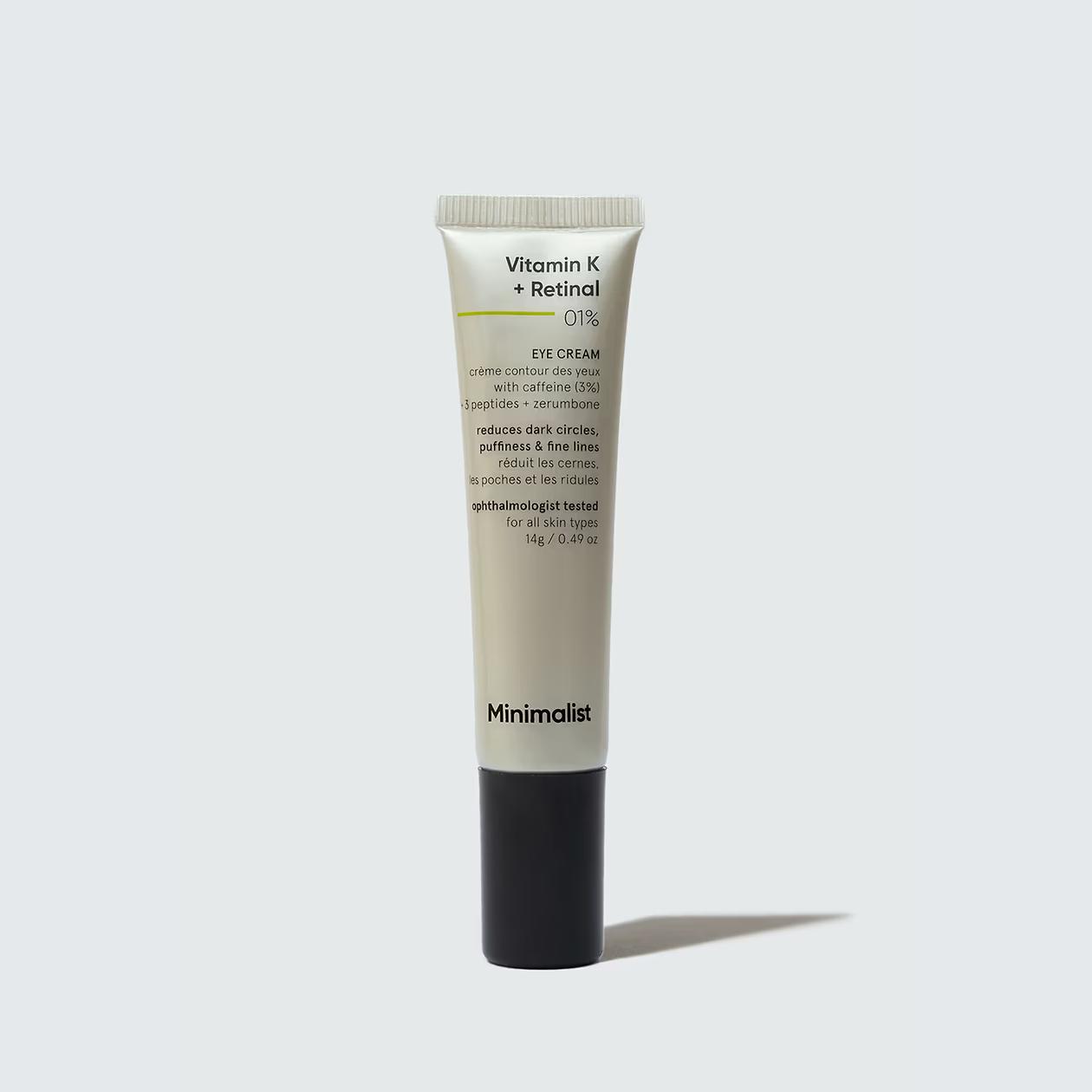Minimalist - Vitamin K + Retinal 01% - Under Eye Cream With Caffeine 03%