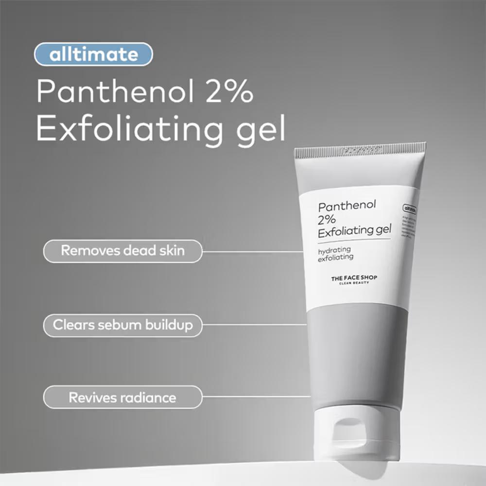 The Face Shop - Alltimate Panthenol 2% Exfoliating Gel - Korean Cleansing Scrub with AHA, BHA, LHA, PHA