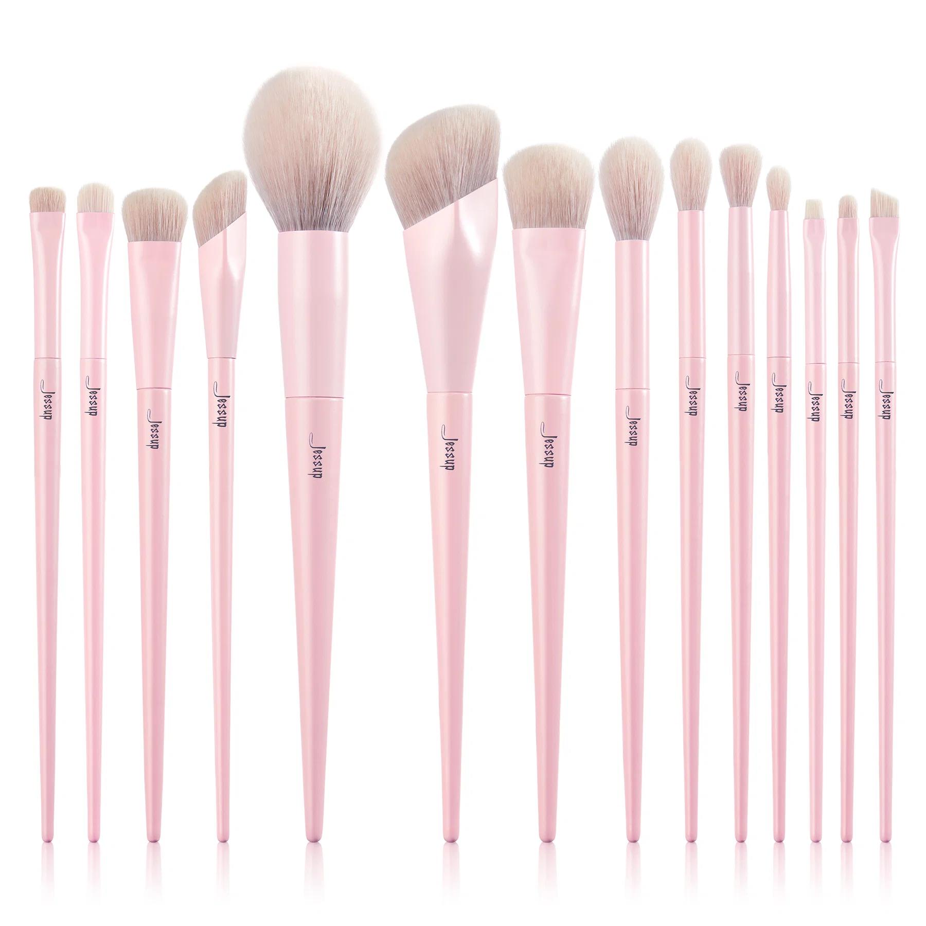 Jessup - Crystal Pink - Makeup Brushes Set Premium Vegan Collection IV