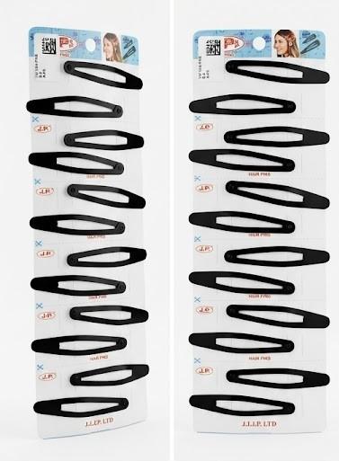 J.P High Profile - Hair Pins - Tic-Tac Pins - Strip with 6 pairs