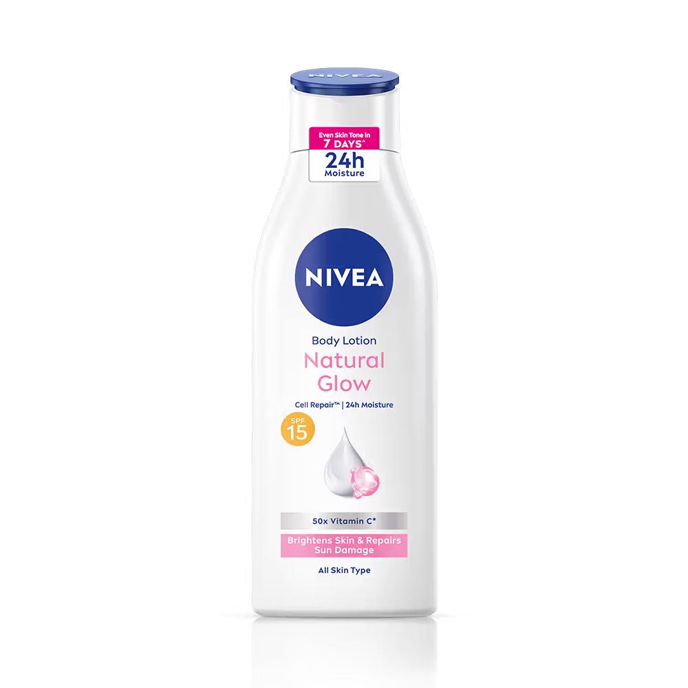 Nivea - Natural Glow - Cell Repair - 50X Vit C Sunscreen-Body Lotion Reduces Tan, Brightens -Uva & Uvb