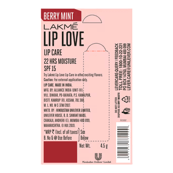 Lakme - Lip Love Gelato Lip Balm - Berry Mint
