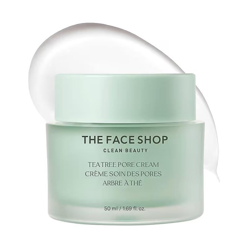 The Face Shop - Tea Tree Pore Cream - Korean Moisturizer with AHA, Salicylic Acid (BHA) & PHA for Acne