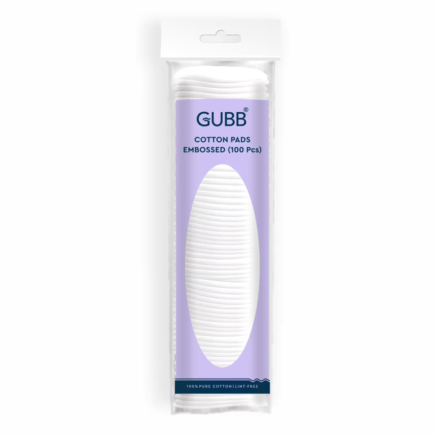 Gubb - Cotton Pads - Hypoallergenic 100% For Face Cleansing, - Makeup Remover Cotton Pads Embossed