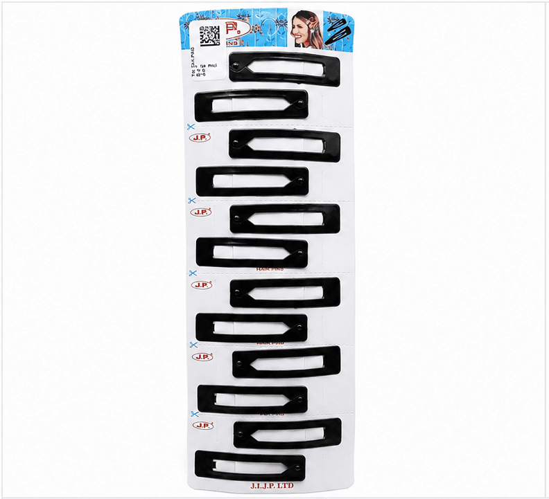 J.P High Profile - Rectangle-Hollow Center - Tic-Tac Pins-Hair Clips - Strip with 6 Pairs