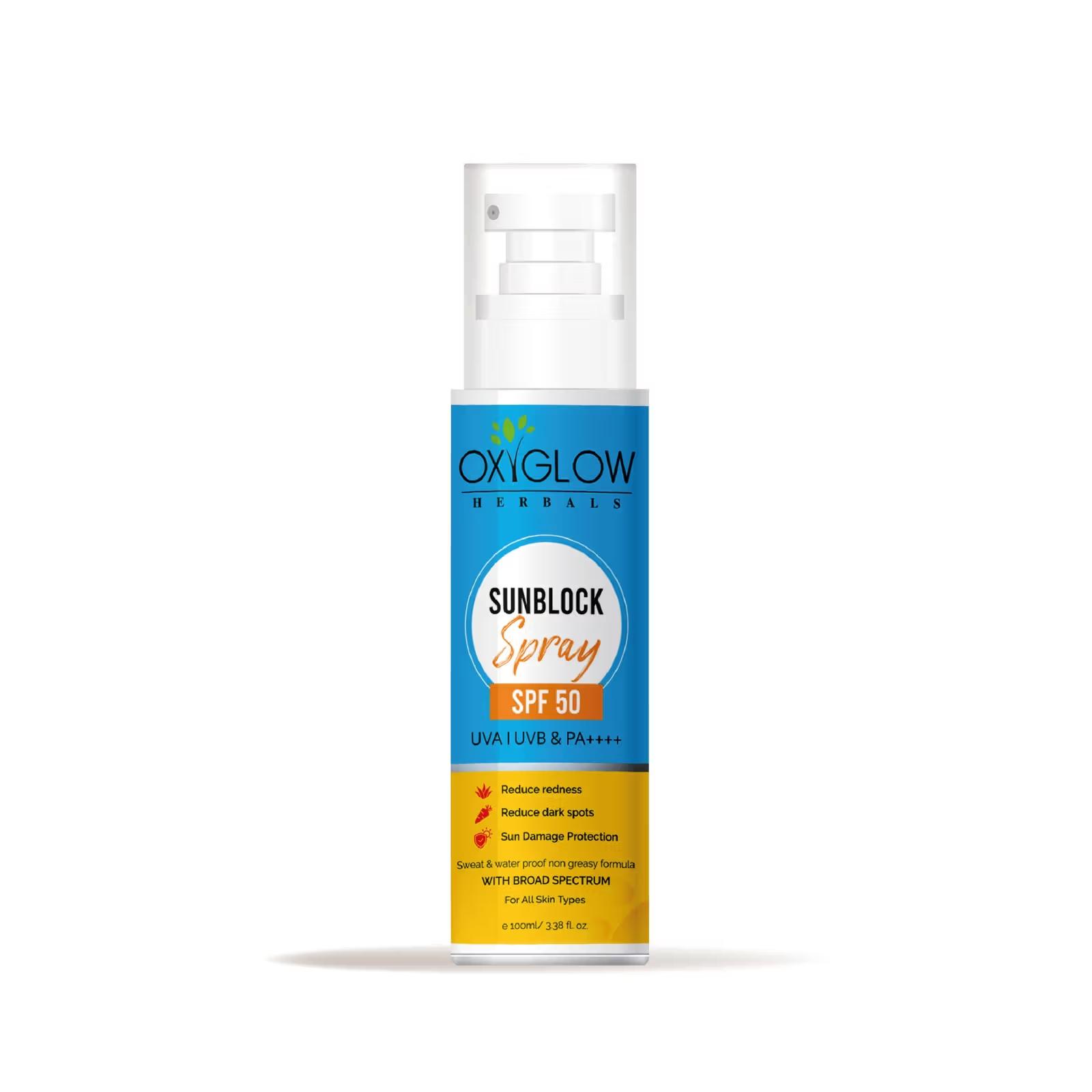 Oxyglow Herbals - Sunblock Spray - SPF 50 PA++++ UVA UVB